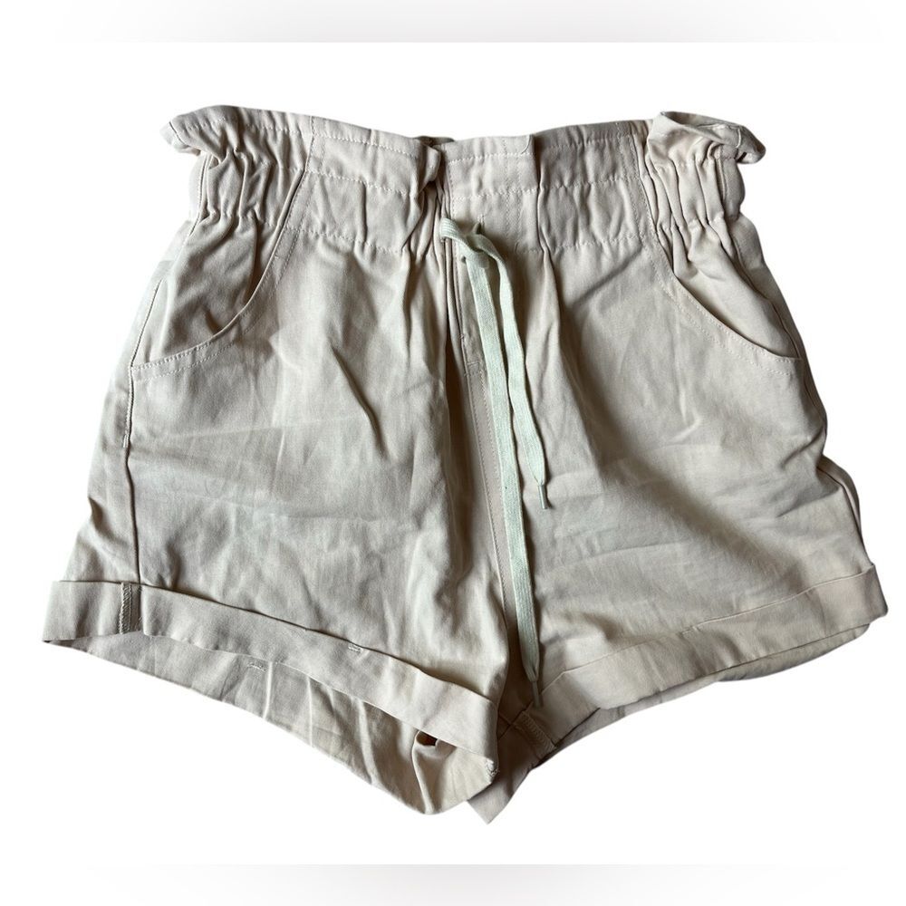 Mable Pull On Tie Waist Shorts Womens Small Cream